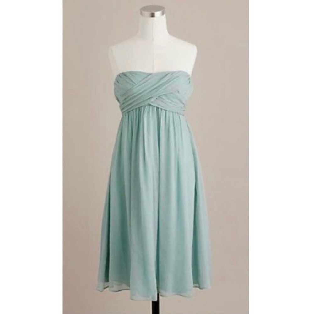 J CREW Elegant Strapless Special Occasion & Party Sage Green Dress